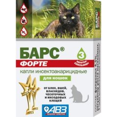Барс Форте капли для кошек, 3 пипетки