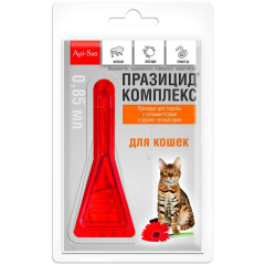 Празицид Комплекс НЕО д/кошек от 4 до 8 кг,1 пип. 0,8 мл (упак/10 шт)