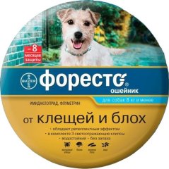ФОРЕСТО Ошейник д/мелких собак до 8 кг (на 8 мес), 38 см