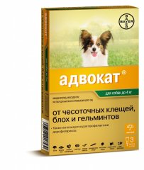 Адвокат для собак массой до 4 кг, упак. 3 пипетки