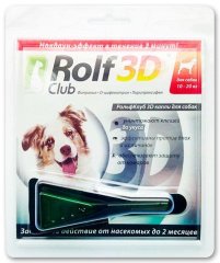 РольфКлуб 3D Капли д/собак 10-20 кг от блох и клещей, 1 пип R404