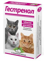 Гестренол для кошек с кошачьей мятой, 10 таблеток