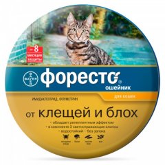 ФОРЕСТО Ошейник д/кошек репелентный (на 8 мес), 38 см