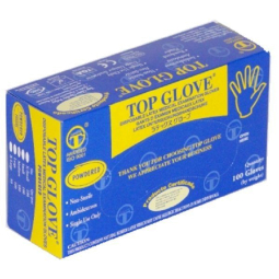 Перчатки Top Glove ЛАТЕКСНЫЕ н/опудр M (уп/100 шт)
