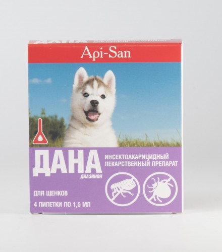 Дана капли для щенков, 4 пипетки