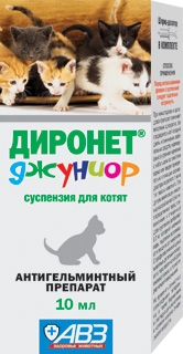 Диронет джуниор для котят, 10 мл+шприц-дозатор
