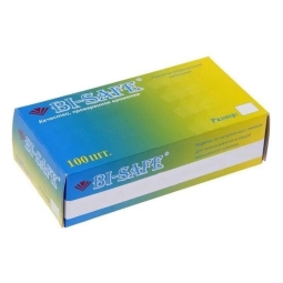 Перчатки Bi-Safe ЛАТЕКСНЫЕ н/с опудр L (уп/100 шт)