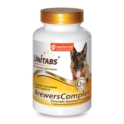 ЮНИТАБС Витамины д/собак крупных пород, 100таб Brewers Complex U202 (кор/8 шт)