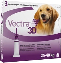 Вектра 3D капли д/собак 25-40кг инсектоакарицидные 4,7мл*3пипетки