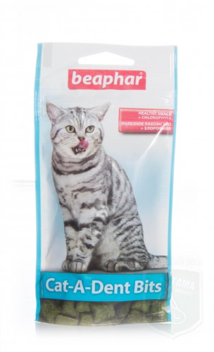 Подушечки для чистки зубов у кошек CAT-a-DENT Bits, 35г