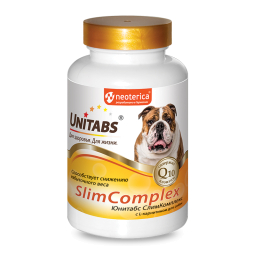 ЮНИТАБС Витамины д/собак, 100таб Slim Complex c Q10 (кор/8 шт) U210