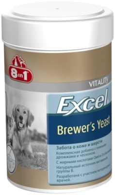 8в1 Витамины с пивными дрожжами и чесноком д/собак, 1430таб Ехcel Brewers Yeast